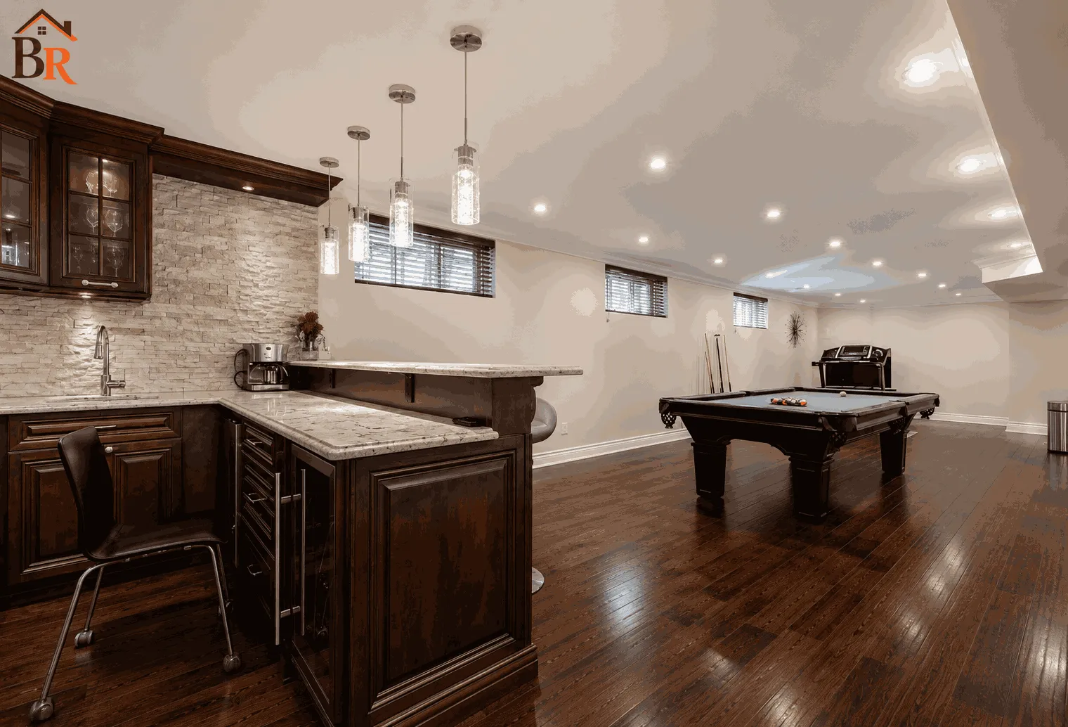 Basement suite kitchen and bar